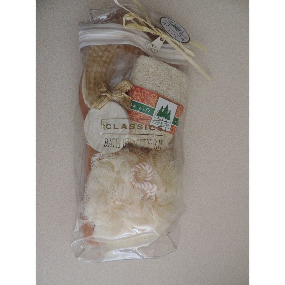 BATH BEAUTY KIT 4 PC SET NATURAL CLASSICS NATURAL GIFT!